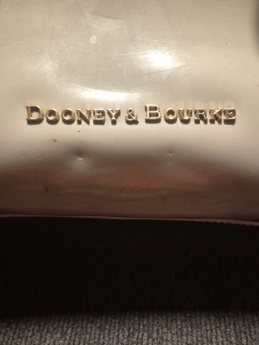 Dooney & Bourke Cream Satchel with Tan Trim and Handles - Picture 2 of 12